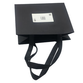Material negro del cartón del color de las bolsas del papel grande de la manija de la cinta proveedor