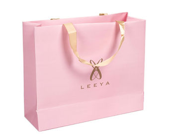 comprar OEM/ODM de impresión exactos vivos rosados de los bolsos de compras del papel del color disponible Fabricación en línea