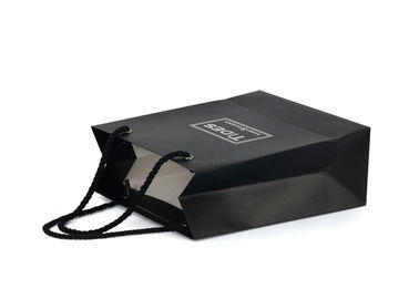 Bolsos negros de la mercancía del papel del color, bolsas de papel recicladas promocionales proveedor