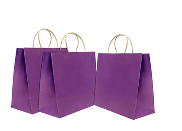 12 * 16 * 6 pulgadas de bolsas de papel de encargo de Kraft, bolsas de papel púrpuras con las manijas proveedor