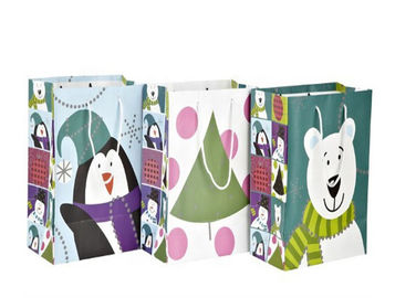 Eco - bolsas de papel impresas amistosas de Kraft brillantes/acabamiento mate de la superficie de la laminación proveedor