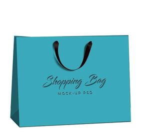 comprar La aduana brillante del color imprimió las bolsas de papel con el acabamiento de sellado/de grabación en relieve de la hoja Fabricación en línea