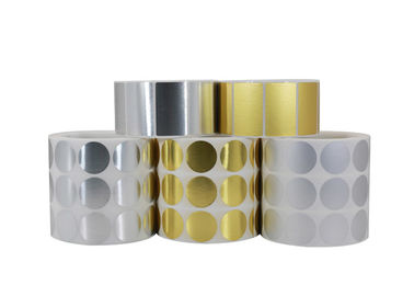 Oro de encargo a prueba de calor de las etiquetas adhesivas/material de la hoja de plata cualquier forma disponible proveedor