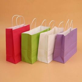 Bolsas de papel coloreadas reciclables de Kraft, bolsas de papel de encargo de Brown para los grandes almacenes proveedor