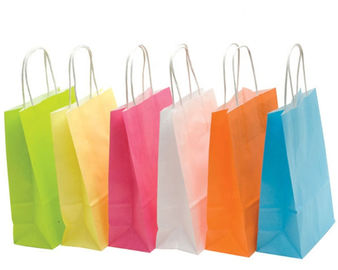 Bolsas de papel coloreadas reciclables de Kraft, bolsas de papel de encargo de Brown para los grandes almacenes proveedor