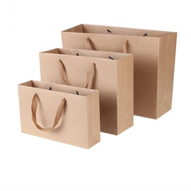 Las bolsas de papel impresas biodegradables de Brown, regalo del papel de Kraft empaquetan alta durabilidad proveedor