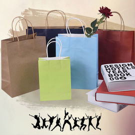 Las bolsas de papel coloreadas tamaño modificadas para requisitos particulares de Kraft, regalo del papel de Brown empaquetan Eco - amistoso proveedor