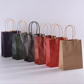 Las bolsas de papel coloreadas tamaño modificadas para requisitos particulares de Kraft, regalo del papel de Brown empaquetan Eco - amistoso proveedor