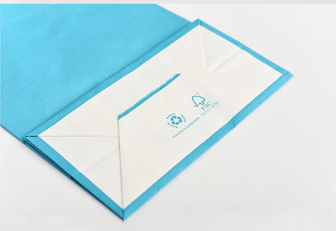 El color azul imprimió el logotipo de Customzied de las bolsas de papel de Kraft con la manija de papel torcida proveedor