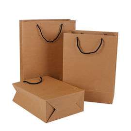 Característica soluble en agua reciclable impresa aduana de las bolsas de papel de Brown de la manija del algodón proveedor