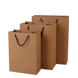 Característica soluble en agua reciclable impresa aduana de las bolsas de papel de Brown de la manija del algodón proveedor