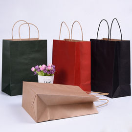 comprar Los bolsos de compras plegables del papel de Brown con pegamento a prueba de calor fuerte refuerzan Fabricación en línea
