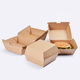 Caja de la hamburguesa del papel de Kraft de 2 tamaños, grueso para llevar 250gsm de la caja de la hamburguesa proveedor