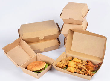 Caja de la hamburguesa del papel de Kraft de 2 tamaños, grueso para llevar 250gsm de la caja de la hamburguesa proveedor