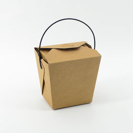 Material anti del papel del G/M Kraft de la caja 350 de la comida de la salida con la manija negra proveedor