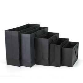 Bolsos impresos personalizados con las manijas, bolsas de la cartulina de papel negras proveedor