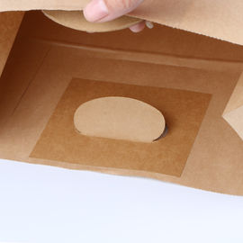 La aduana disponible de las bolsas de papel de Kraft de la categoría alimenticia impresa fortalece firmemente la manija proveedor
