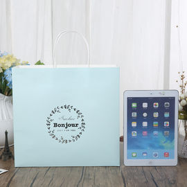 Azul claro/rosa personalizó el material blanco de papel del papel de los bolsos 150gsm Kraft del regalo proveedor