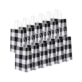 Las bolsas impresas aduana del modelo de rejilla, regalo del papel de Brown empaquetan la talla 16 X 8 x 22 cm proveedor