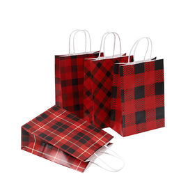 Las bolsas impresas aduana del modelo de rejilla, regalo del papel de Brown empaquetan la talla 16 X 8 x 22 cm proveedor