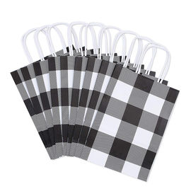 Las bolsas impresas aduana del modelo de rejilla, regalo del papel de Brown empaquetan la talla 16 X 8 x 22 cm proveedor