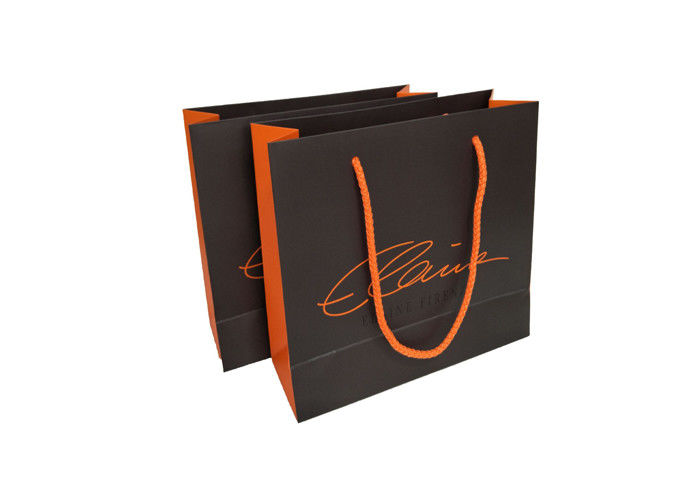 La aduana decorativa imprimió las bolsas de papel negras/el color anaranjado Eco amistoso proveedor