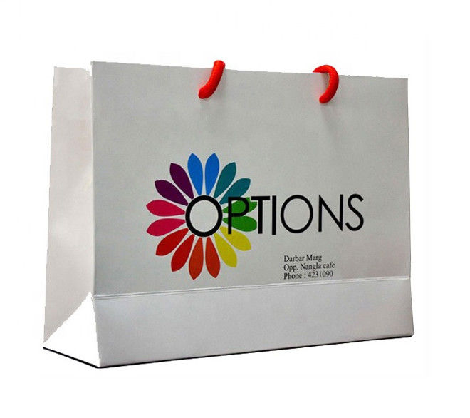 Grueso impreso blanco de Customzied de las bolsas de papel de Kraft para la promoción de la compañía proveedor