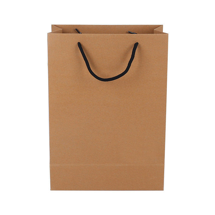 Característica soluble en agua reciclable impresa aduana de las bolsas de papel de Brown de la manija del algodón proveedor