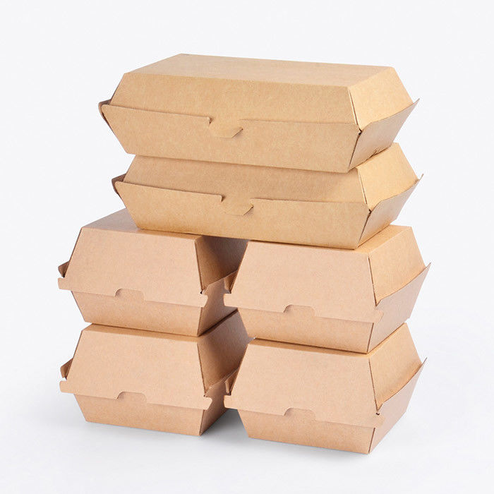 Caja de la hamburguesa del papel de Kraft de 2 tamaños, grueso para llevar 250gsm de la caja de la hamburguesa proveedor