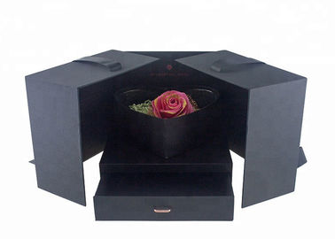 Good price Caja de regalo de la flor de la forma del corazón con la decoración de la cinta de la abertura del doble del cajón en línea